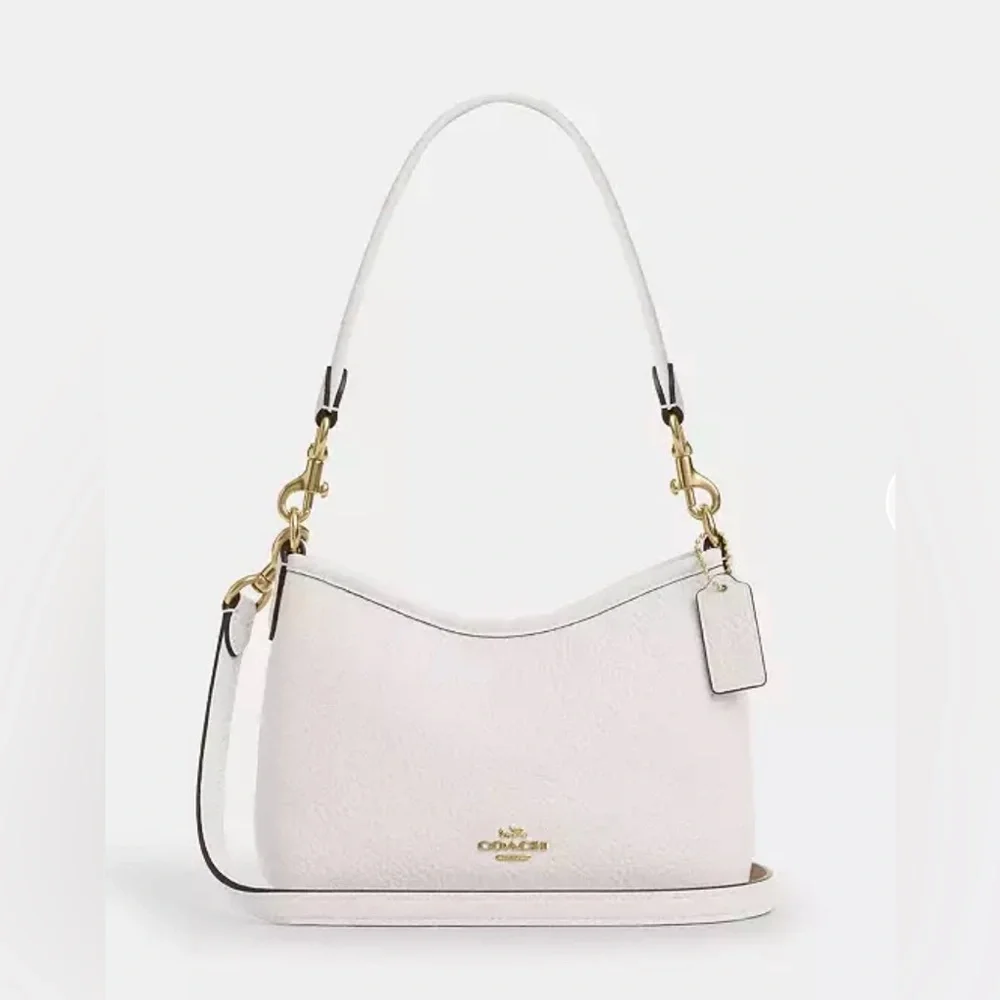 Coach White Leather Shoulder Bag with Gold Hardware - Picture 1 of 9